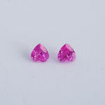 Pink Sapphire Lab created 4 mm Heart