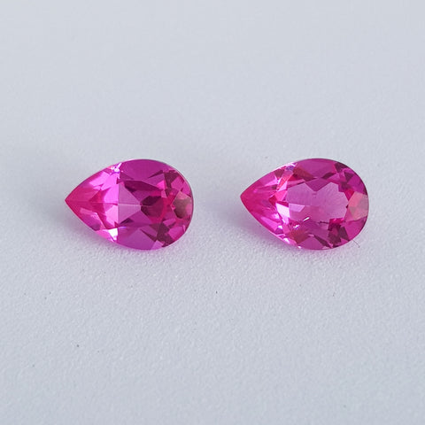 Pink Sapphire Lab created 7 x 5 mm Pear