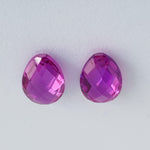 Purple Sapphire Lab created (8 mm x 6 mm) Briolette Pear Shape