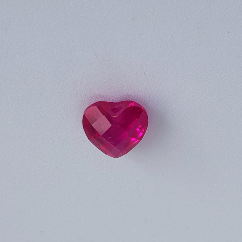 Ruby Lab created (8 mm) Briolette Heart