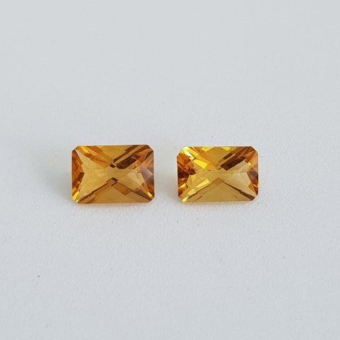 Citrine (7 mm x 5 mm) Octagon Checkerboard