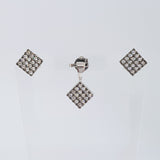 Pendent and Earings set (17 mm x 10 mm) Square (3.40 Grams)