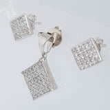 Pendent and Earings set (20 mm x 13 mm) Square (2.20 Grams)