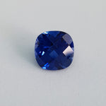 Blue sapphire Lab created ( 8 mm x 8 mm) Cushion Checkerboard