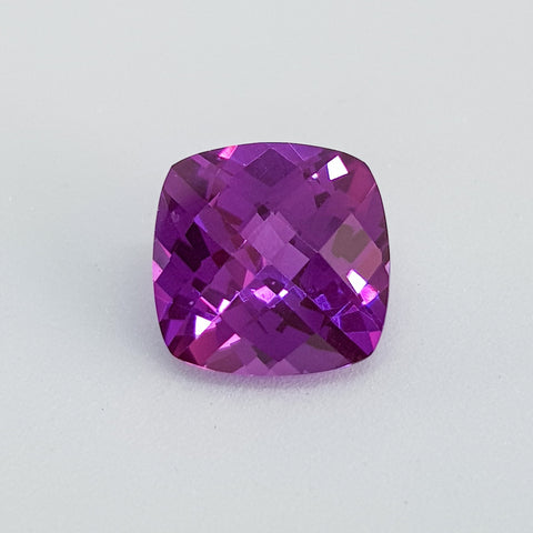 Sapphire Purple Lab created (10 mm ) Cushion Checkerboard