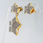 Star Shape Brass Earrings & Pendant with Cubic Zirconia