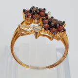 Gold Plated Silver Ring Natural White & Honey Zircon