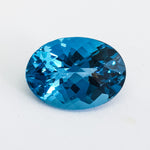 London Blue Topaz (18 mm x 13 mm) Oval Checkerboard