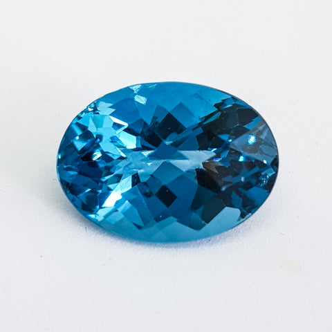 London Blue Topaz (18 mm x 13 mm) Oval Checkerboard