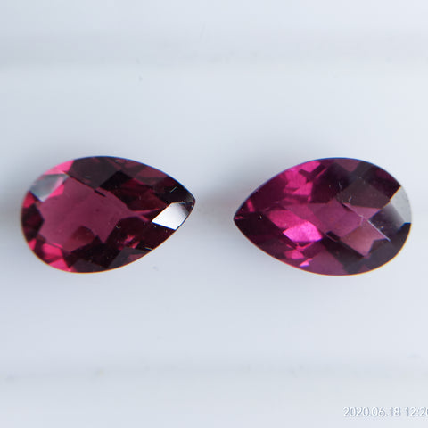 Rhodolite Pair (12 mm x 8 mm) Pear