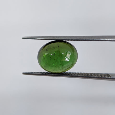 Tourmaline Green (11 mm x 9 mm) Oval Cabochon