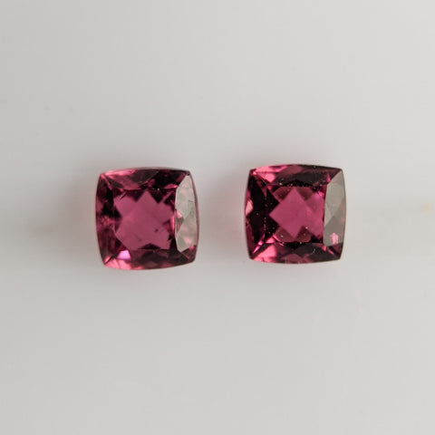 Rubellite (4 mm) Cushion Pair