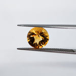 Citrine (9 mm) Round Checkerboard Pair